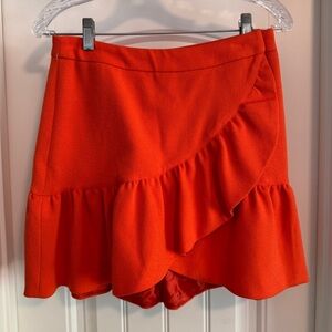 NEW Essentiel Antwerp 36 Orange Employer Mini Skirt ~ Ruffled Modern City Chic